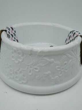 Rare Neiman Marcus Oscar De La Renta Target Porcelain Pet Dog Cat Bowl White
